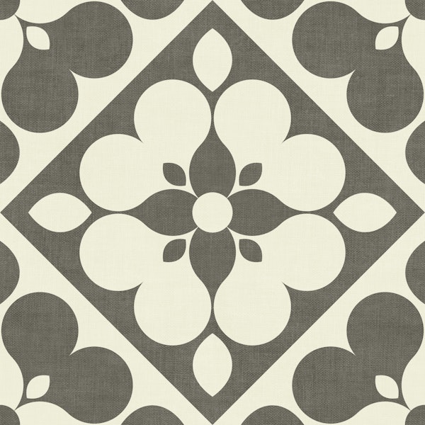 Retro Geometric Floral Quilt - neutral