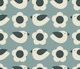 retro flowers and birds - faded blue