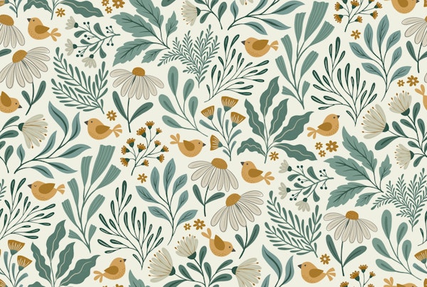 boho garden - earthy - green and tan