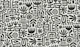 garden maze block print - black and white