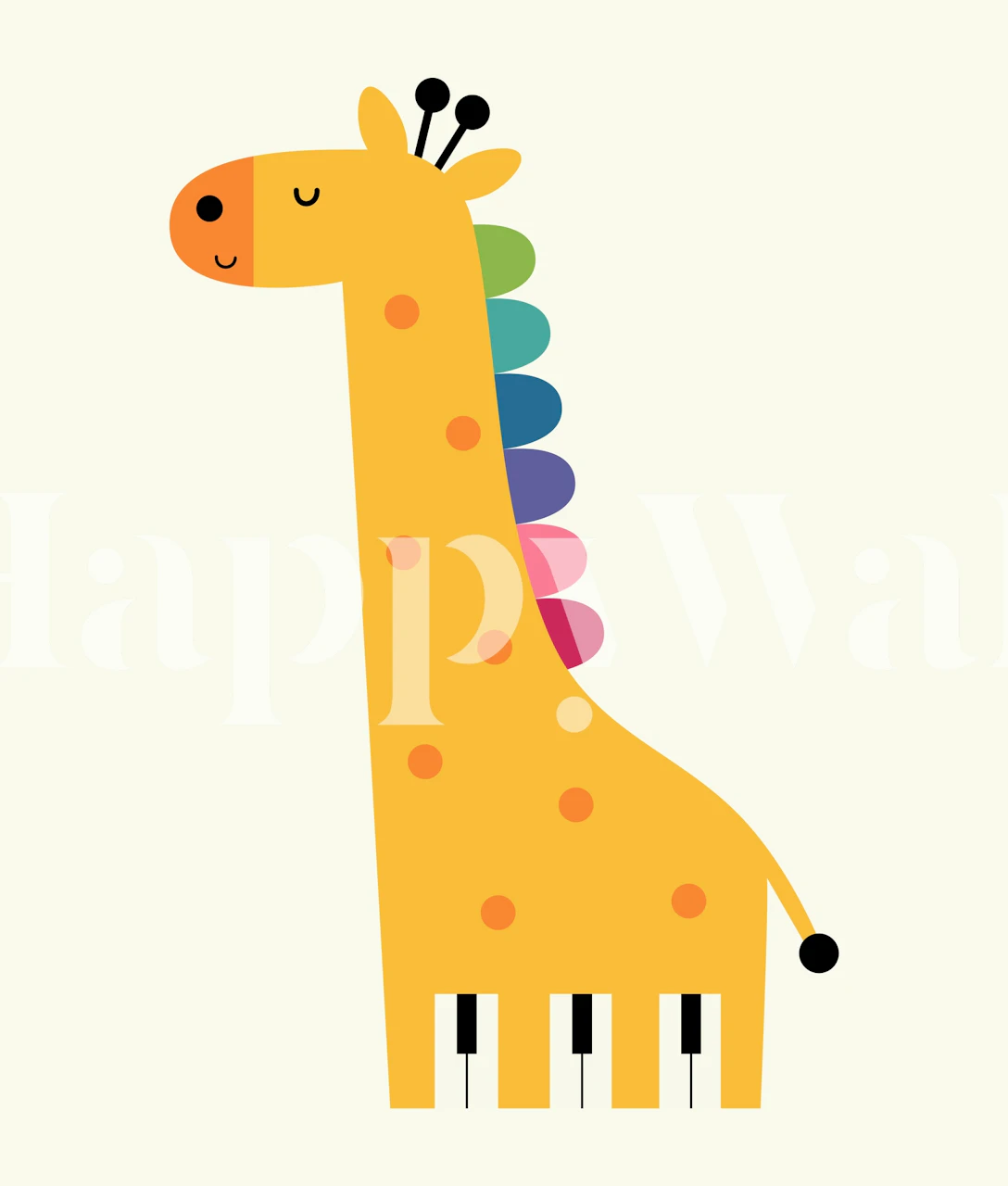 Tapeta dizajn Giraffe Piano u sobi