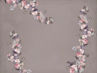 Climbing Roses Romance Brown Greige wallpaper