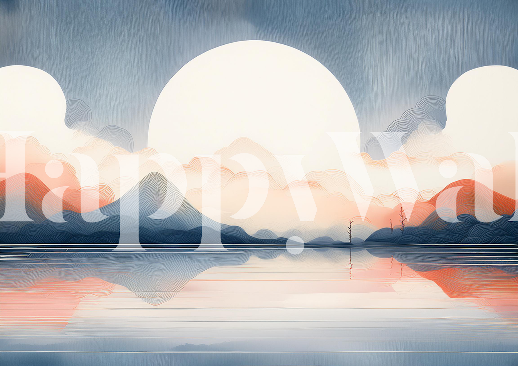 Papel tapiz Serene Moon Glow en una habitación
