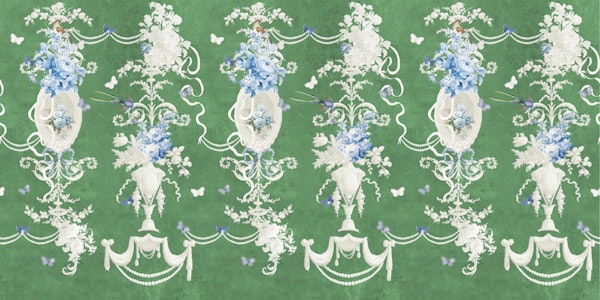 Graceful Flora on Forest Green