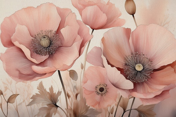 Flowers Poppy Pink Elegance
