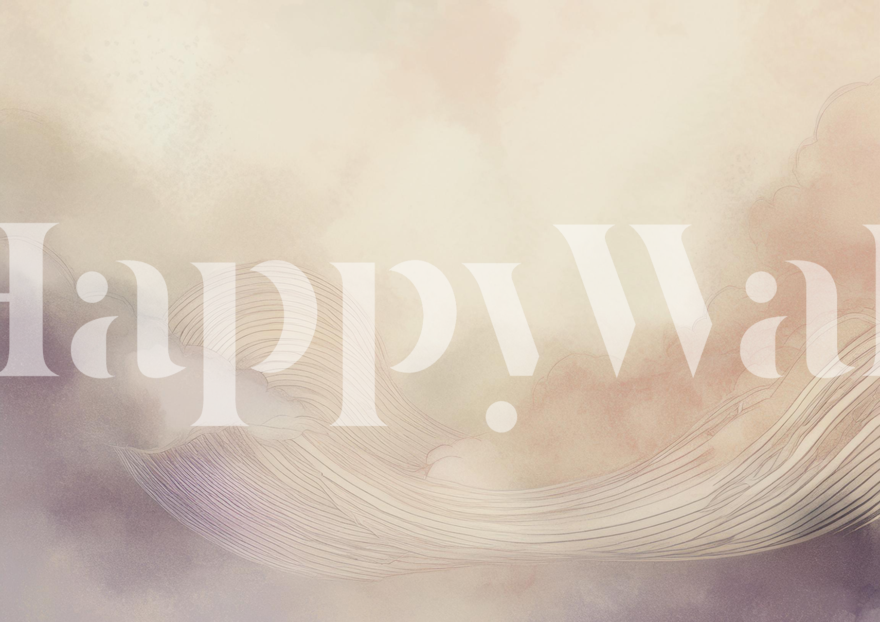 Soft pastel clouds with delicate lines wallpaper