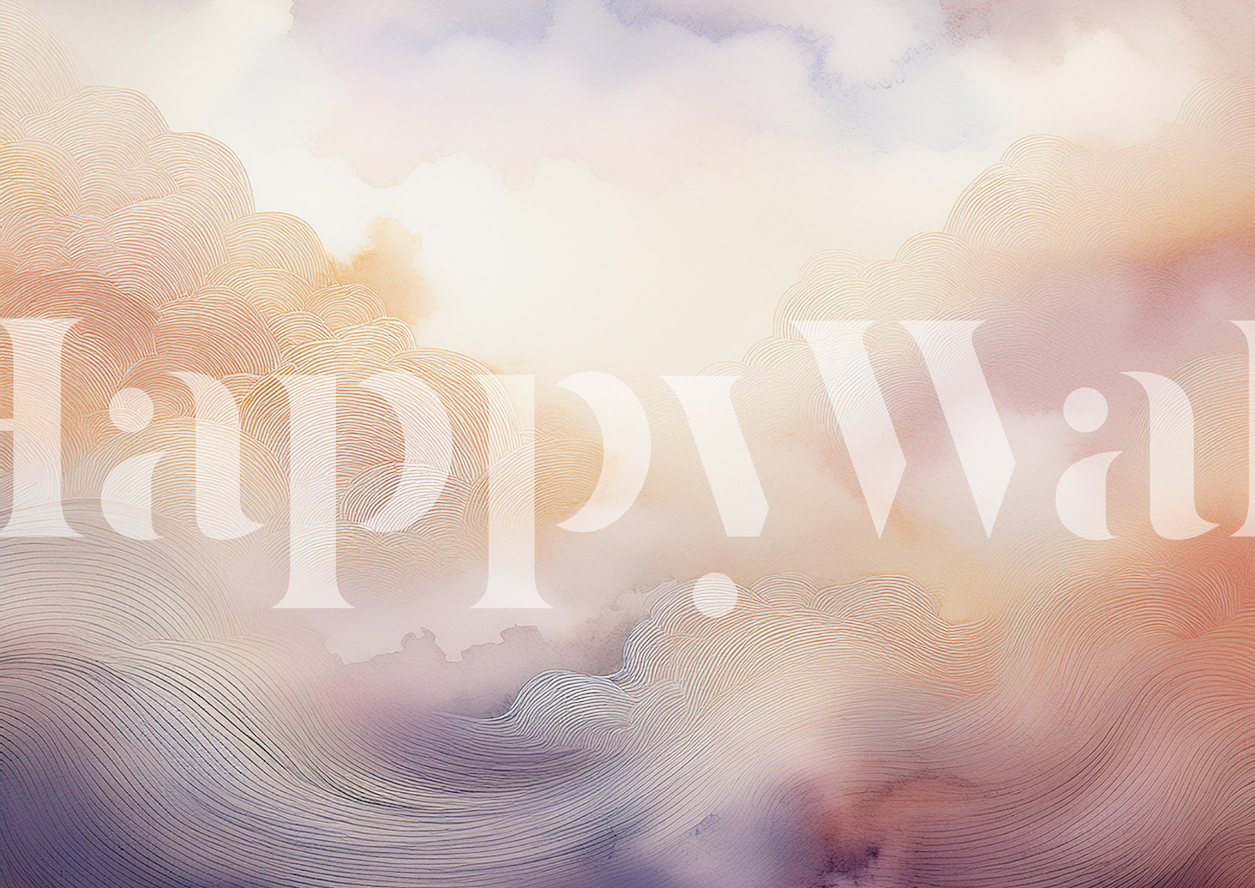 Pastel Cloud Dreamscape wallpaper displayed in a room