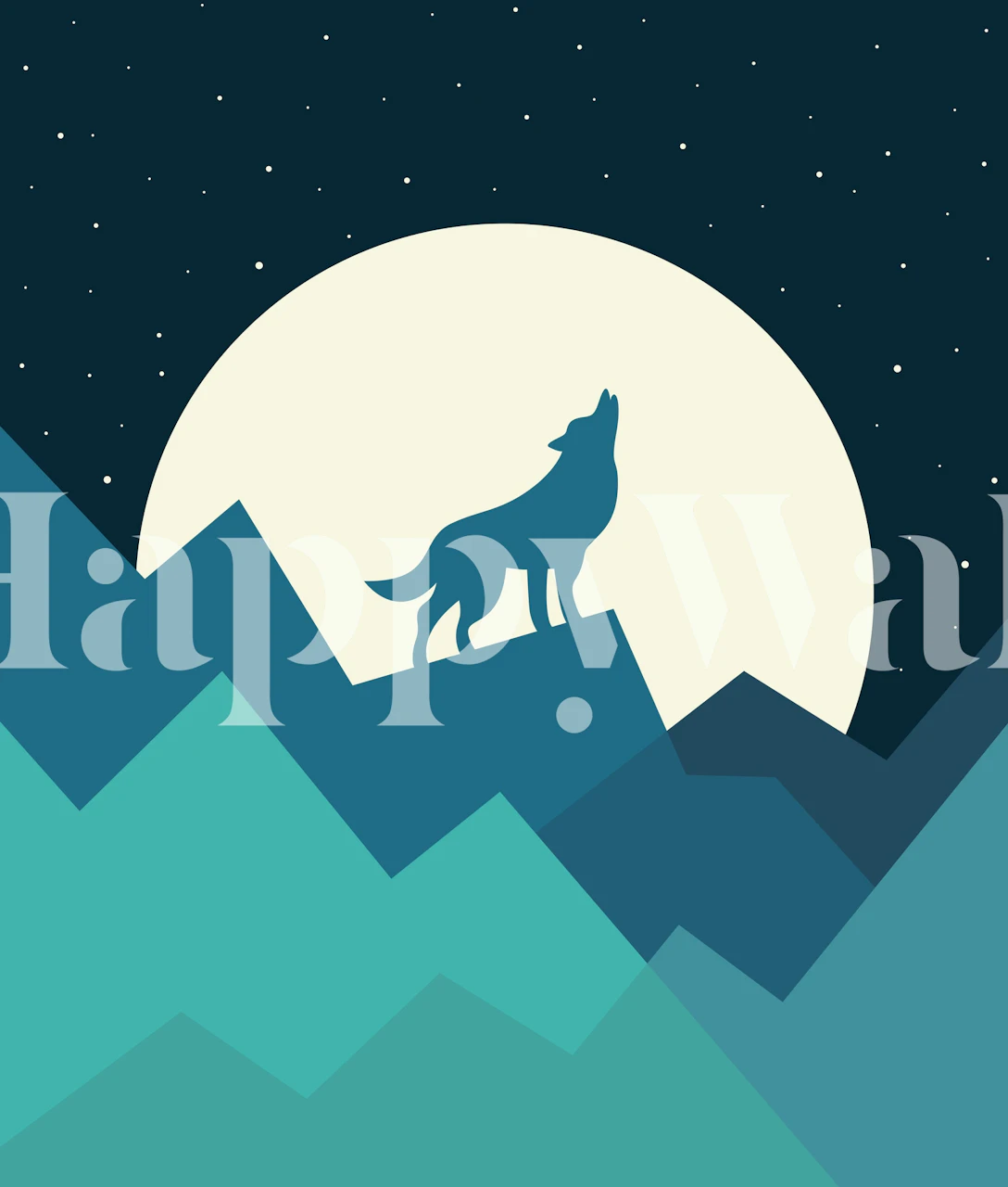 Silueta vuka na pozadini noćnog neba