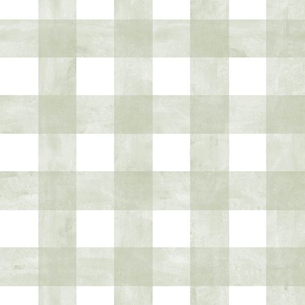 Mint green Watercolor Gingham.Vicky check
