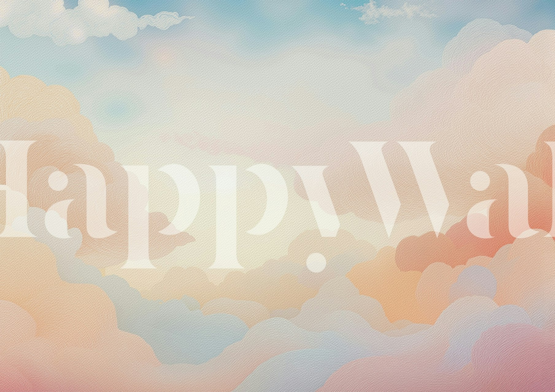 Soft Sky Serenity behang in een kamer