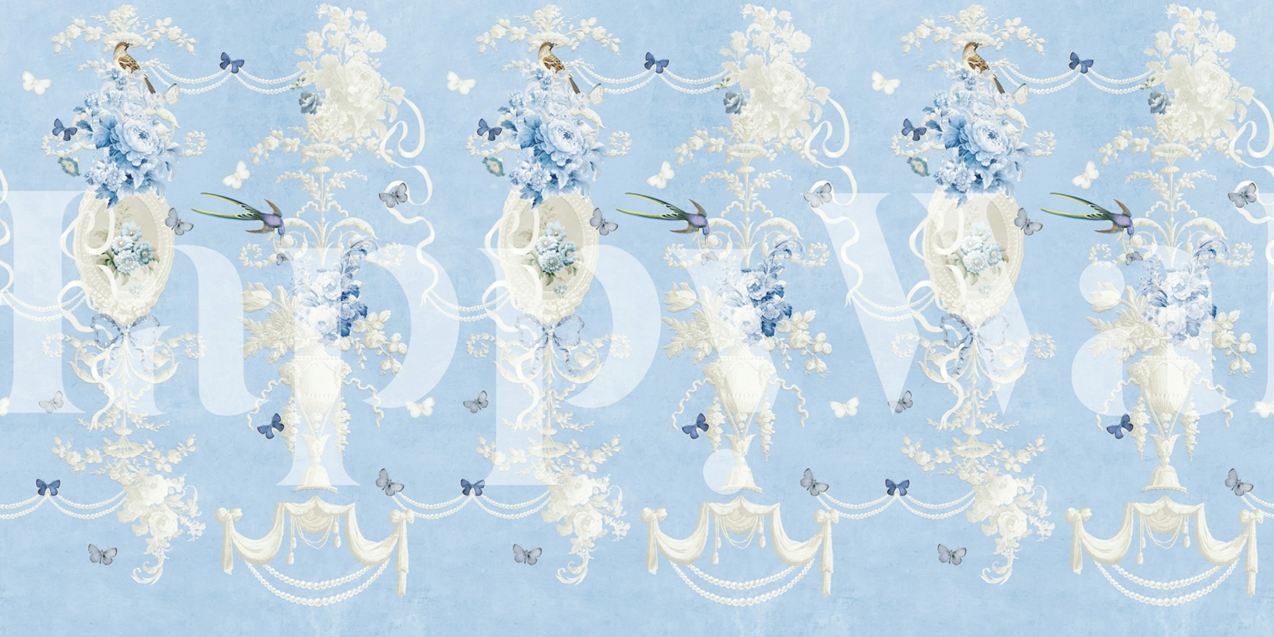 Florales Tapetdesign in einer Raumgestaltung