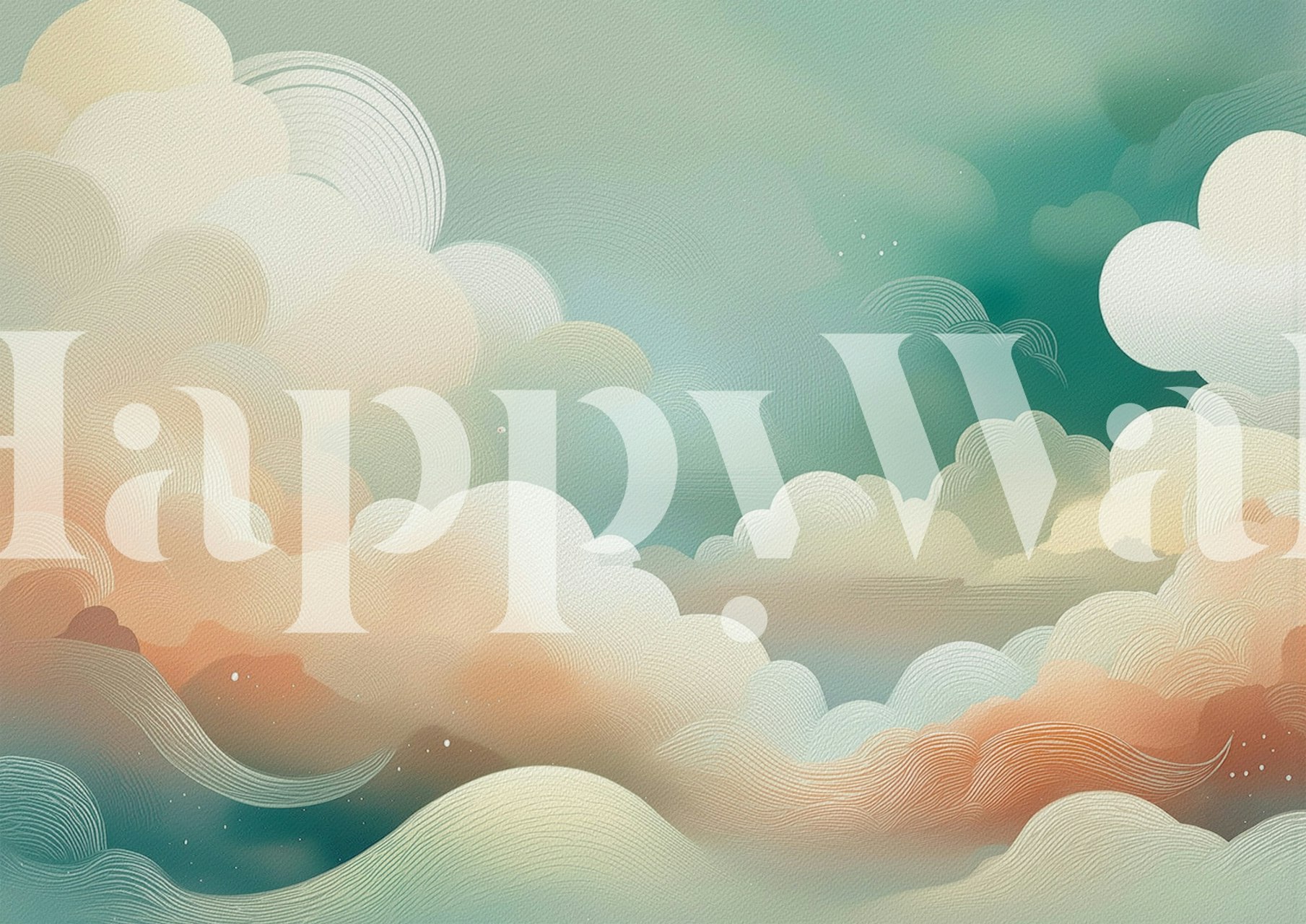 Tapeta Whimsical Cloud Vista u sobi