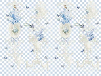 Chic Checkered Blossoms BabyBlue tapete