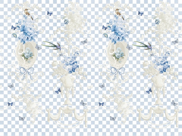 Chic Checkered Blossoms BabyBlue