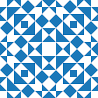 Victorian tiles patchwork - blue and white wallpaper