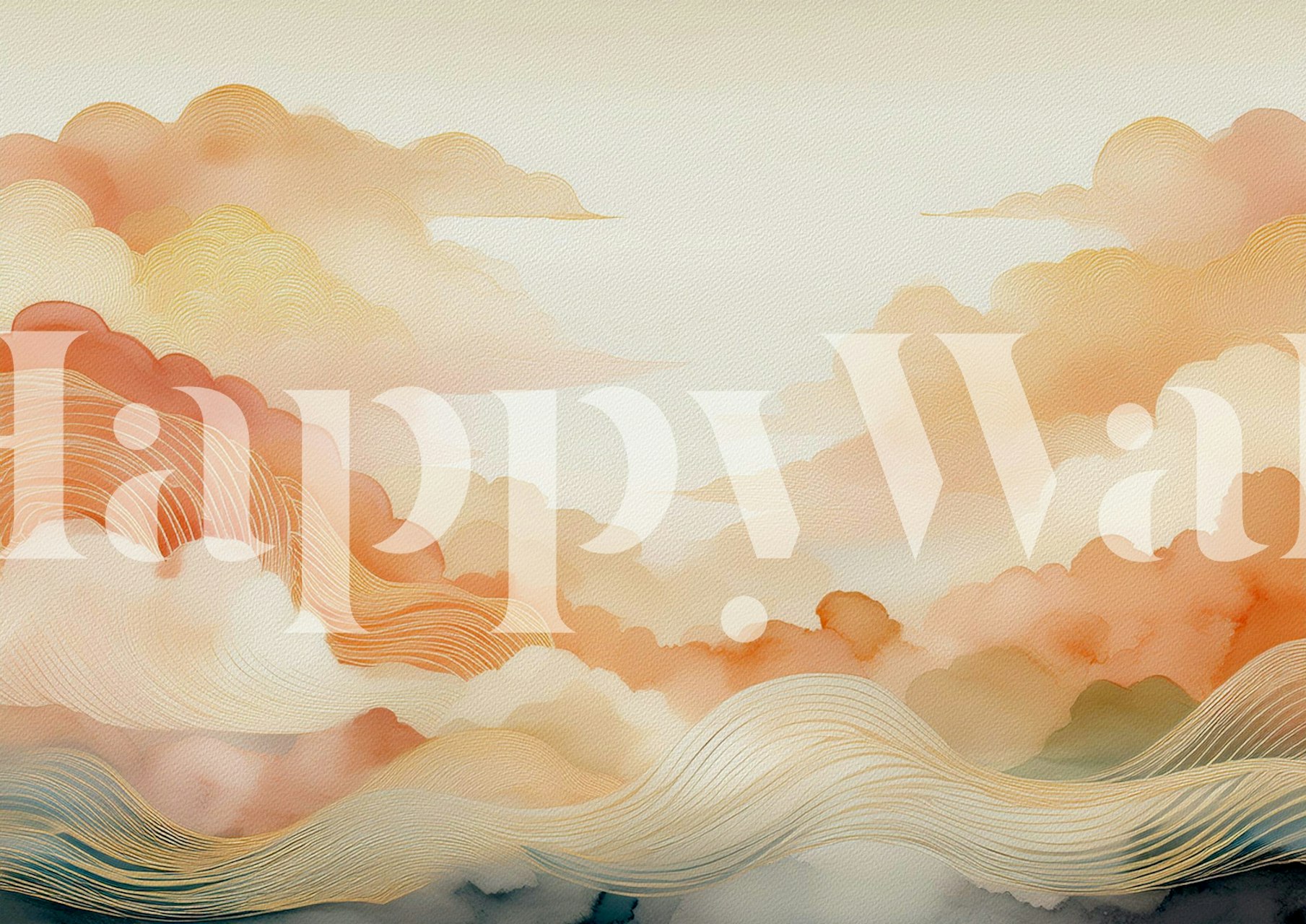 Tapeta Coral Cloud Art v místnosti