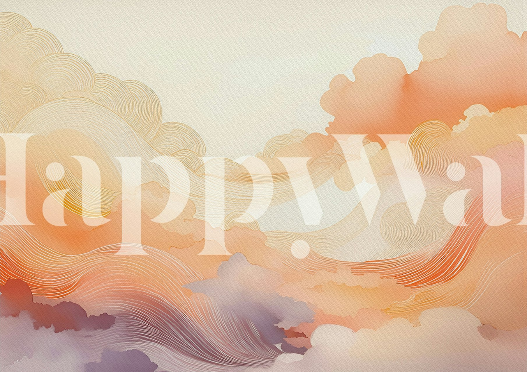 Carta da parati Coral Dream Swirls in una stanza