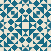 Victorian tiles patchwork - teal and oatmeal wallpaper