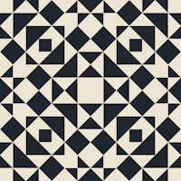 Victorian tiles patchwork - black and oatmeal wallpaper