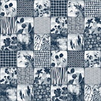 Nippon Cheater Quilt Indigo Blue White tapete