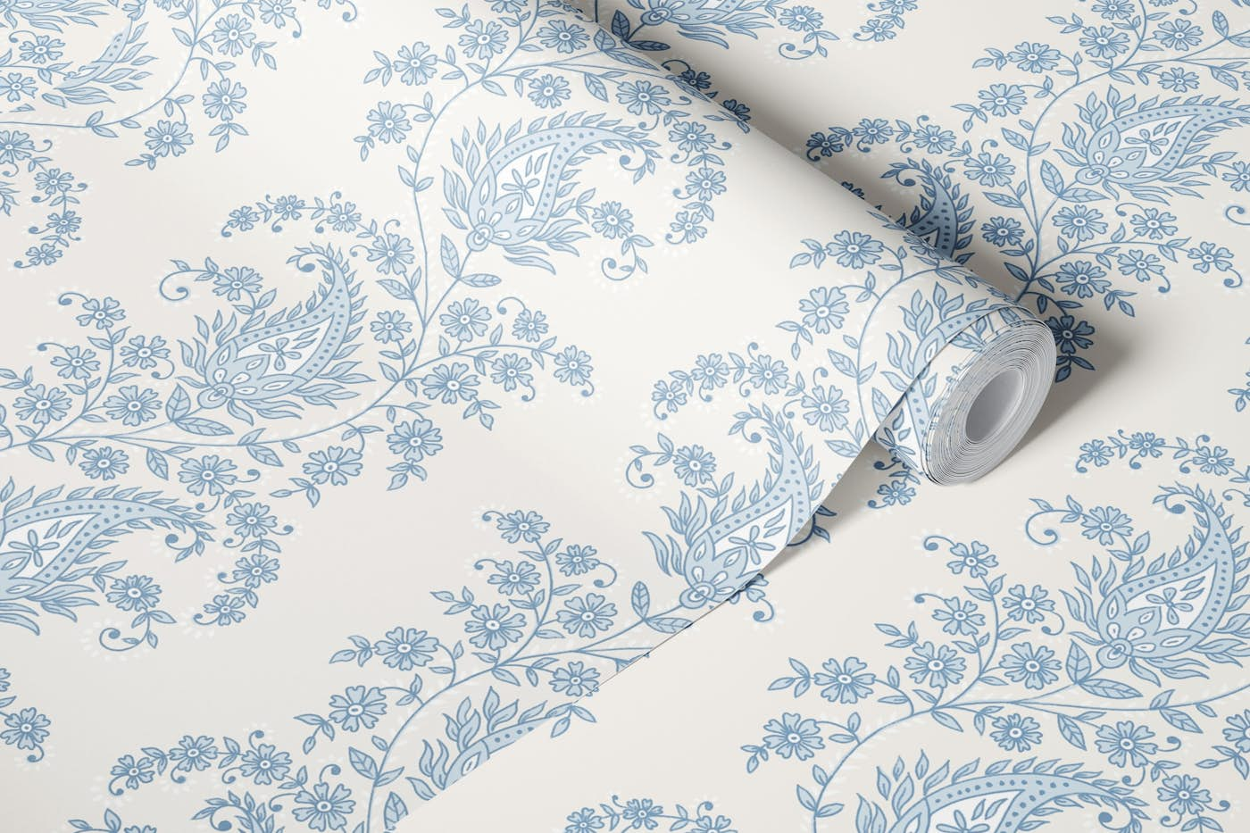 Innessa Traditional Paisley Light Blue wallpaper roll