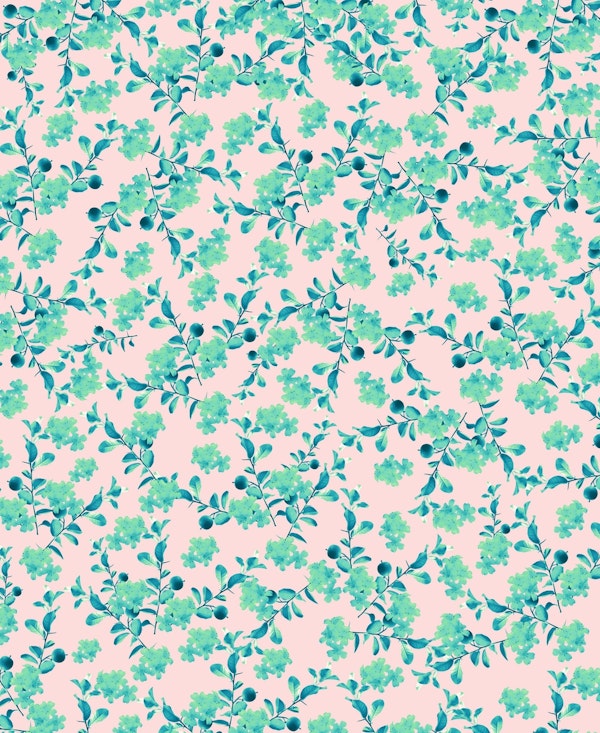 Turquoise Blush Mint Flower 1
