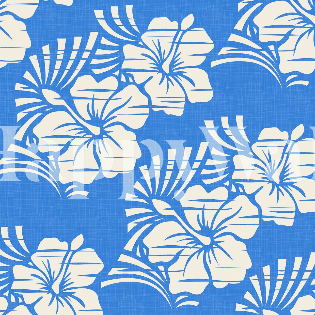 Hawaiian Block Print Hibiscus wallpaper in a room
