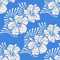 Hawaiian Block Print Hibiscus Azure WP papel de parede