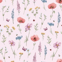 Polish Meadow - pink tapet