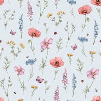 Polish Meadow - blue tapet