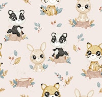 Woodland Sweeties - beige wallpaper
