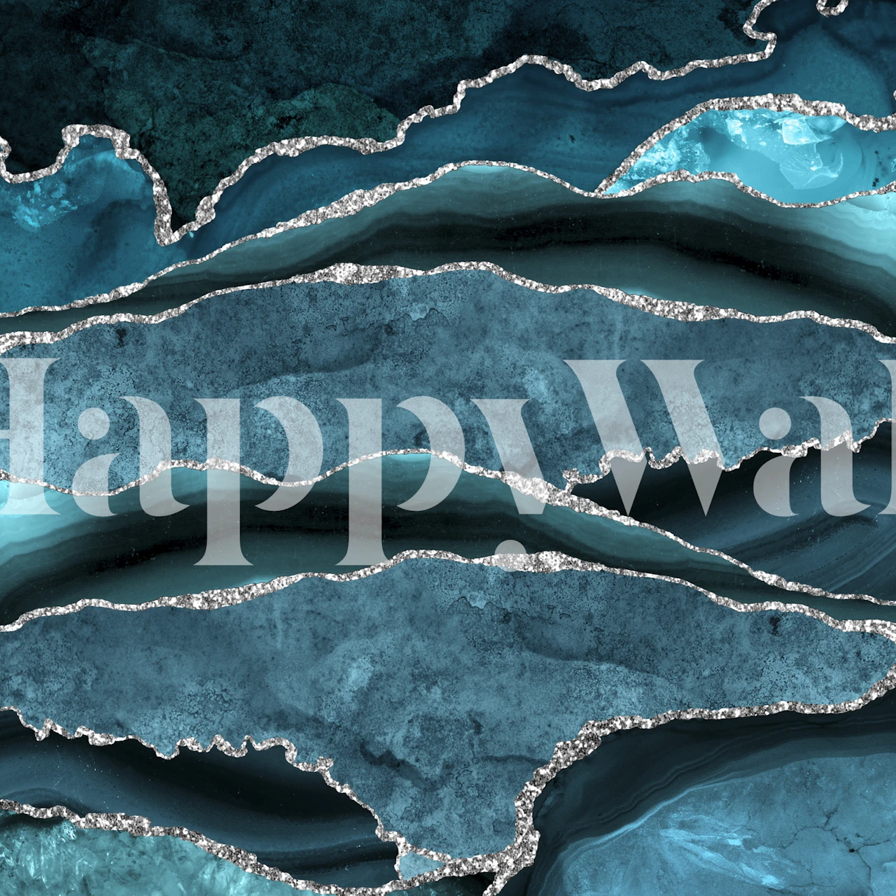 Papier peint Ocean Waves Marble Seascape dans une pièce
