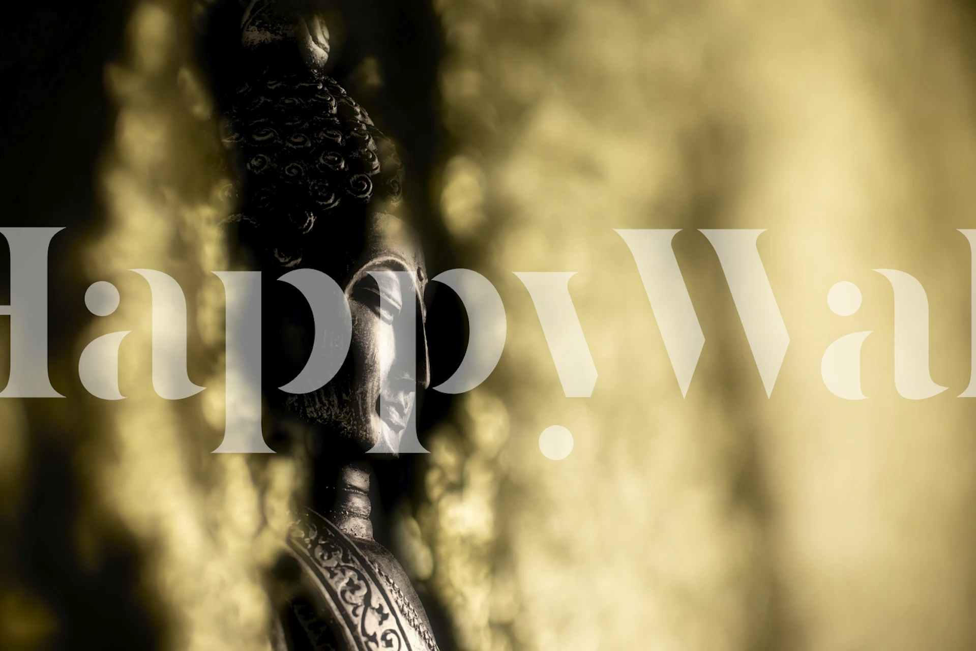 Papel tapiz Shiny Buddha en un entorno de habitación