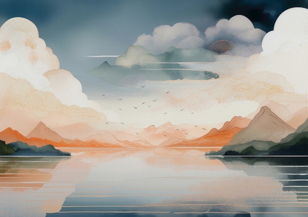 Misty Mountain Reflections