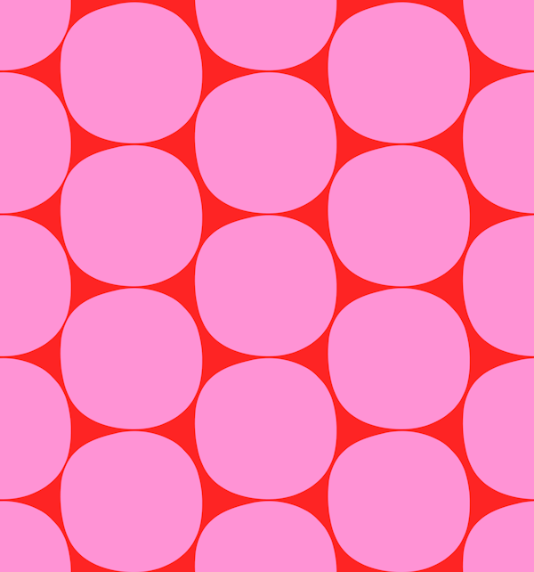 Mid Mod Dots in Preppy Pink and Red