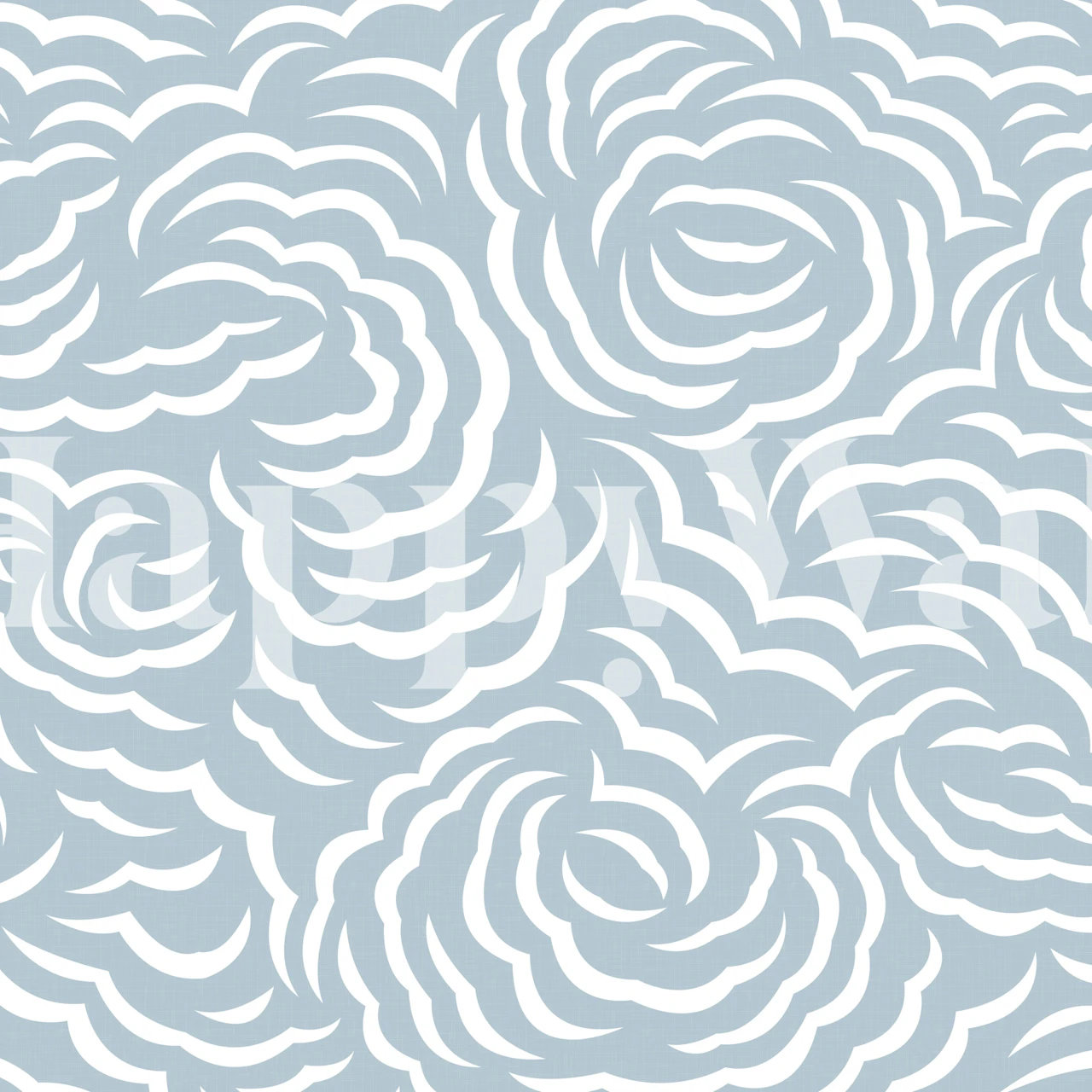 Flowery Clouds Baby Blue WM in einem Raum