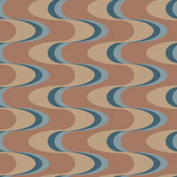 Swizzle Retro Wavy Stripes Mocha Mousse Brown tapet