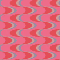 Swizzle Retro Wavy Stripes Pink Red Lavender tapet