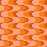 Swizzle Retro Wavy Stripes Apricot Orange tapet