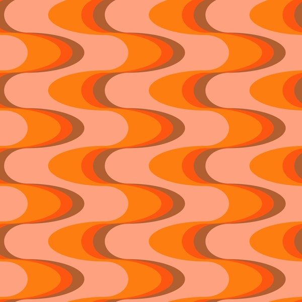 Swizzle Retro Wavy Stripes Apricot Orange