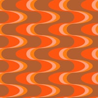 Swizzle Retro Wavy Stripes Burnt Umber wallpaper