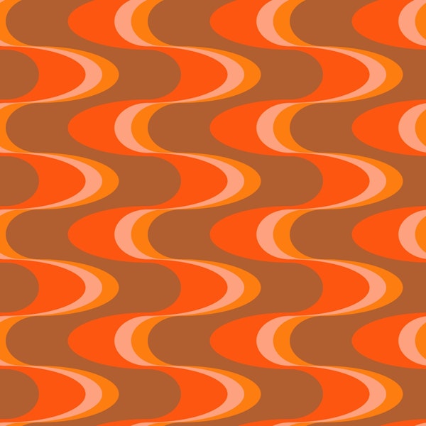 Swizzle Retro Wavy Stripes Burnt Umber