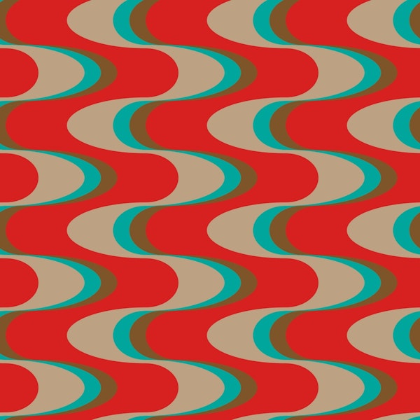 Swizzle Retro Wavy Stripes Dark Cherry Red