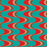 Swizzle Retro Wavy Stripes Turquoise Red tapet