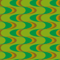 Swizzle Retro Wavy Stripes Lime Green Sepia tapet