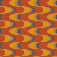 Swizzle Retro Wavy Stripes Rust Yellow tapet