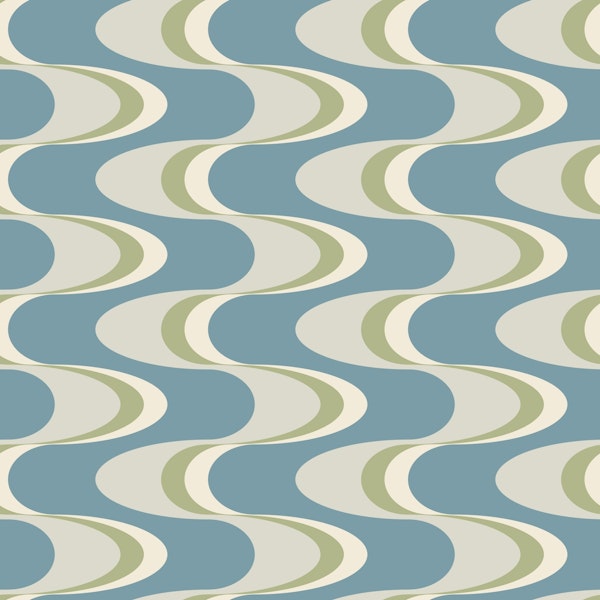 Swizzle Retro Wavy Stripes Light Blue Gray