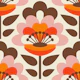 Sixties Flower Power / Orange Pink