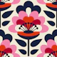 Sixties Flower Power / Red Pink