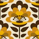 Sixties Flower Power / Yellow Brown
